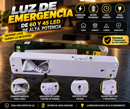 Luz de Emergencia LED 60/45 SMD de Alta Potencia – Recargable