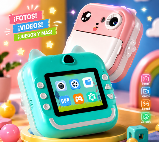Mini Cámara para Niños con Impresora Fotográfica
