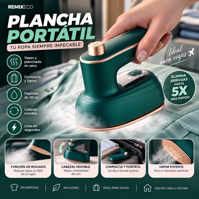 Plancha Portátil de Viaje | Compacta, Práctica y Cabezal Movible