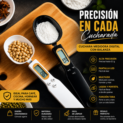 Cuchara Medidora Digital con Balanza hasta 500g + Pila Incluida