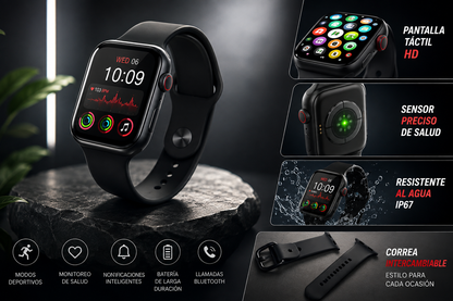 Smartwatch Estilo Apple Watch con Correa y Caja Completa
