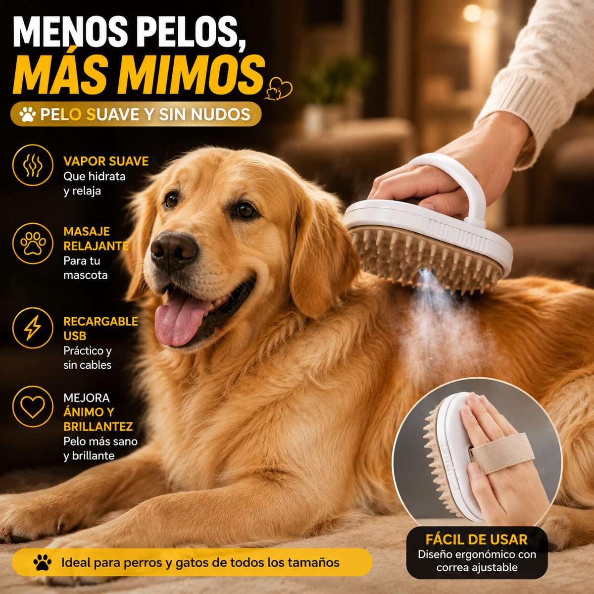 Cepillo a Vapor para Mascotas