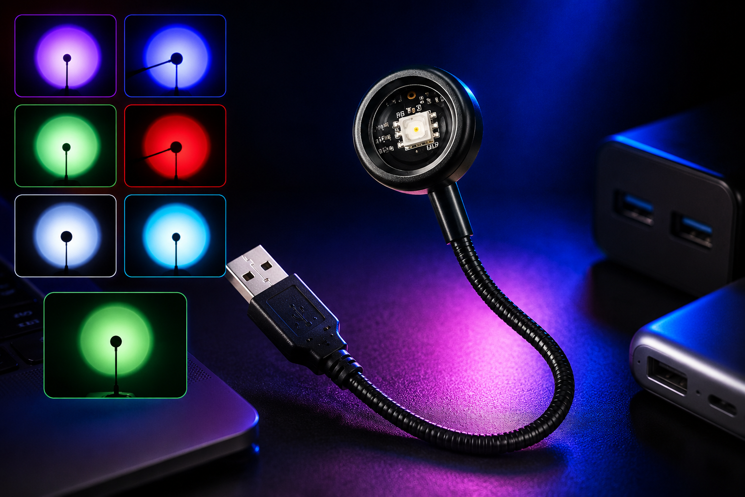 Sunset Projector Lamp LED USB | RGB Ambient Light for Decoration