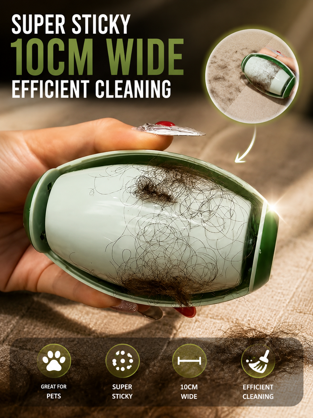 Reusable Pet Hair Remover Roller | Washable and Portable