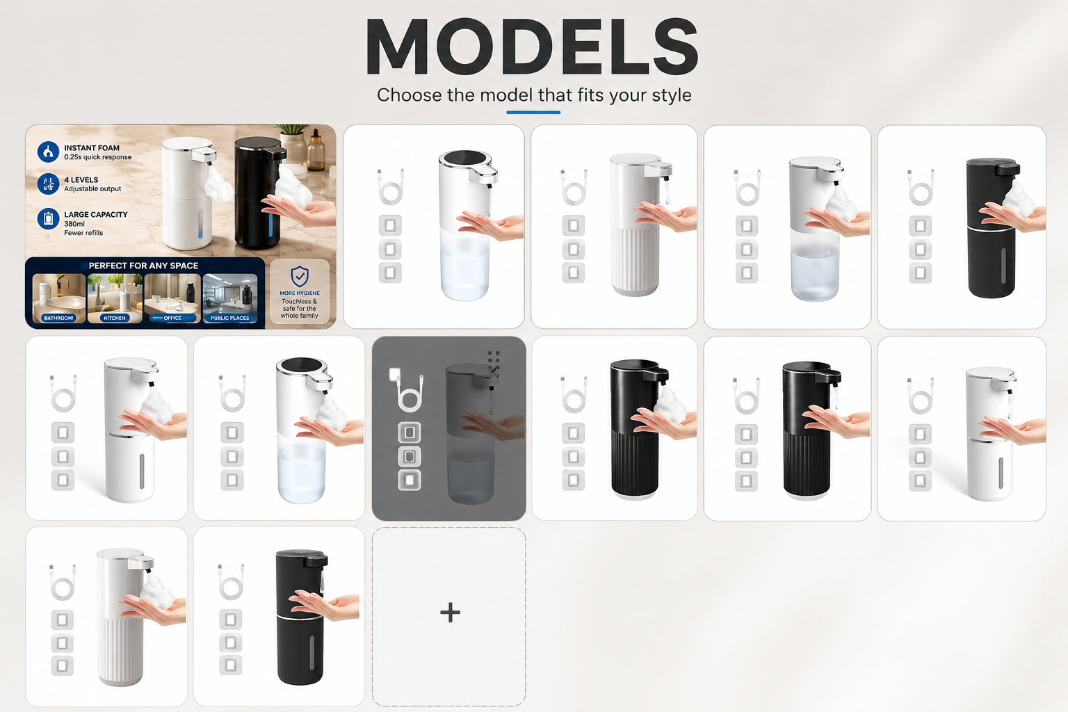 Automatic Soap Dispenser with USB Rechargeable Sensor