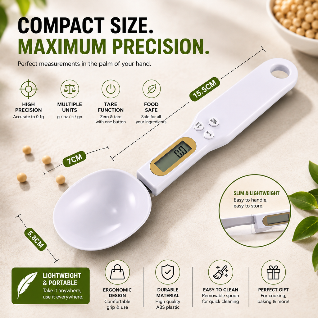 Digital Measuring Spoon Scale – High Precision LCD Kitchen Scale (0.1g–500g)