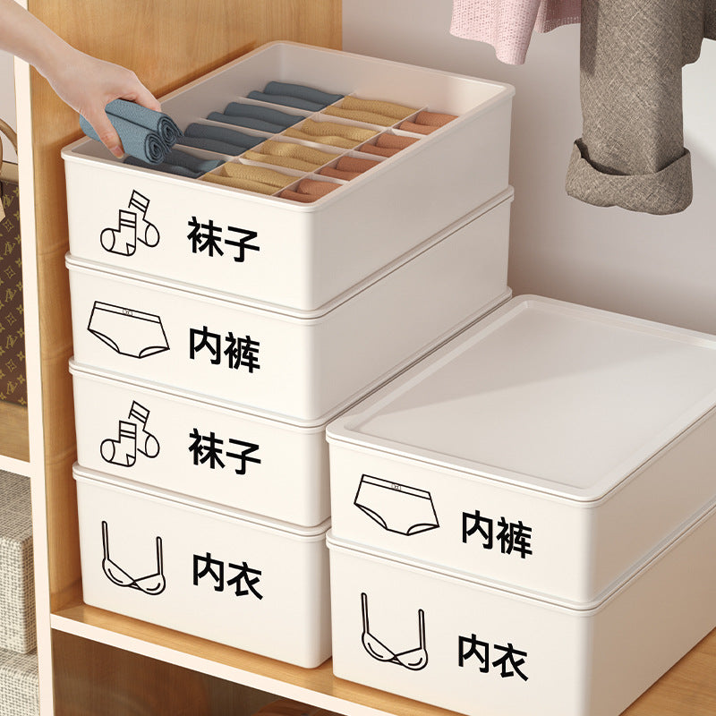 Underwear and Socks Organizer with Lid for Drawers
