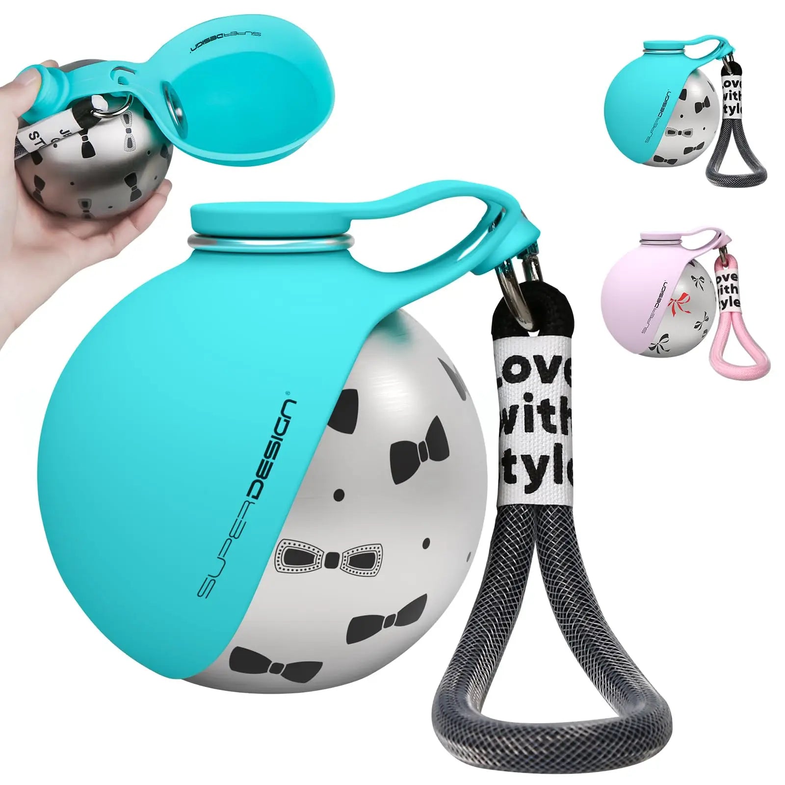 2-in-1 Spill-Proof Stainless Steel Portable Dog Water Bottle