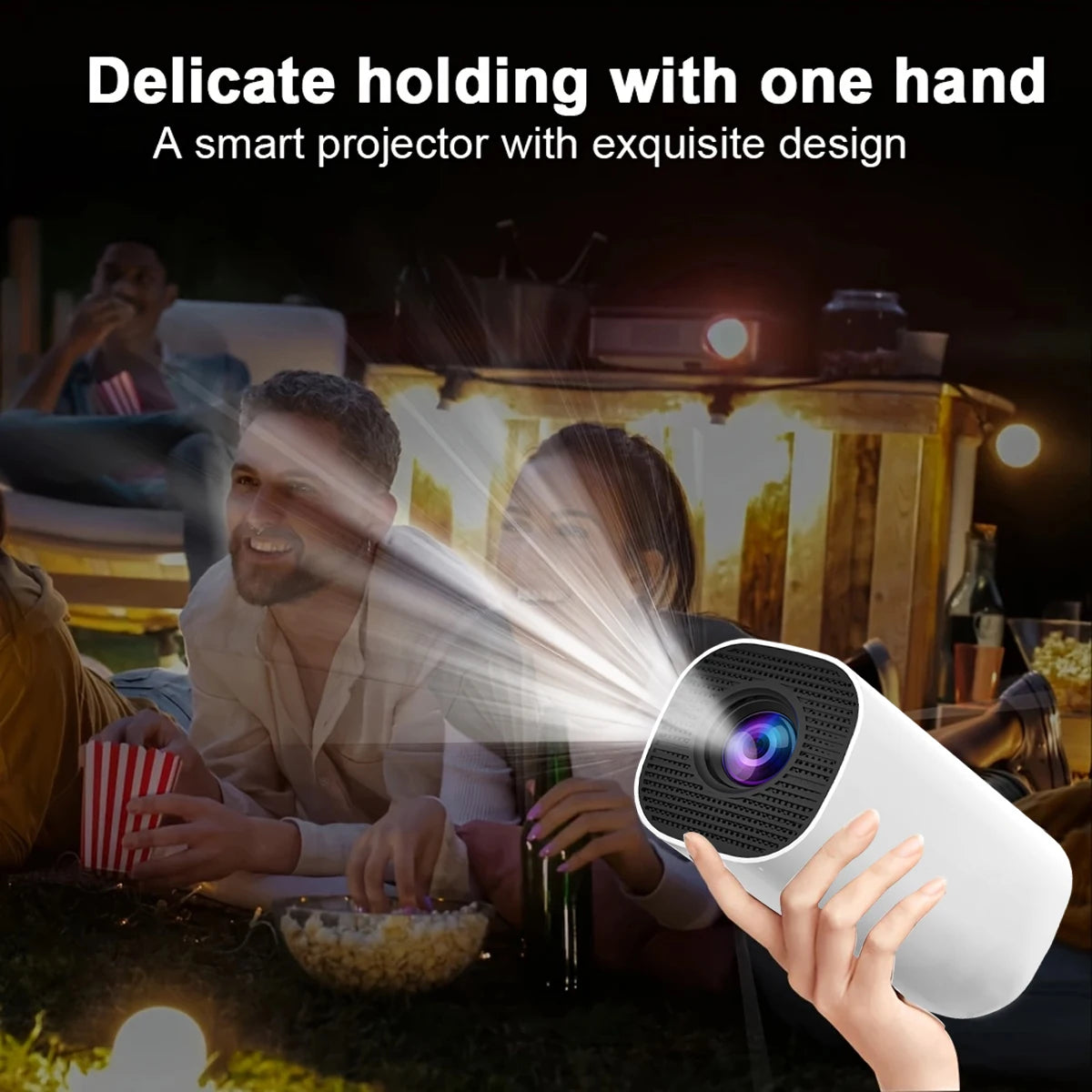 Smart Portable Projector with WiFi 6 and Bluetooth 5.0 | HD 720P Compatible with 4K