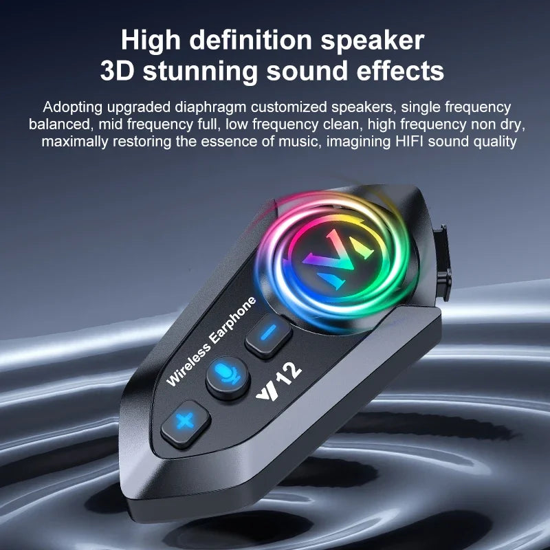 Bluetooth Headset for Motorcycle Helmet V5.4 with Noise Reduction