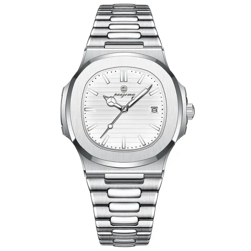 PAAZOMU Men's Stainless Steel Waterproof Chronograph Watch