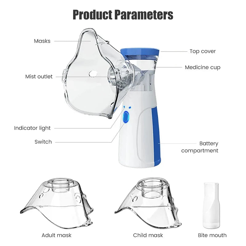Portable USB Mesh Nebulizer for Adults and Children | Silent and Rechargeable